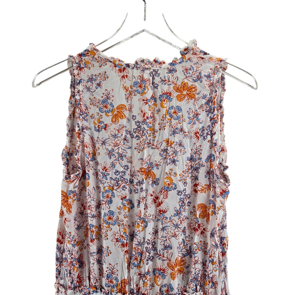 Poupette St Barth Clara Floral Print Sleeveless  Ruffle V Neck Mini Dress‎ M - Picture 5 of 11